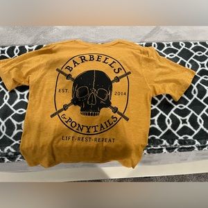 Barbells and ponytails yellow crop top never worn size XS